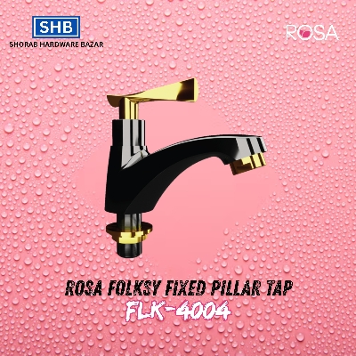Picture of ROSA Folksy Fixed Pillar Tap FLK-4004 (Black and Gold)