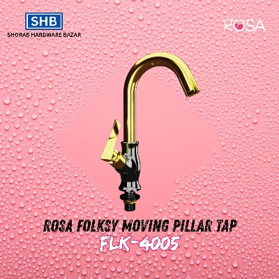 Picture of ROSA Folksy Moving Pillar Tap FLK-4005 (Black and Gold)