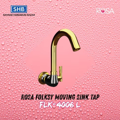 Picture of ROSA Folksy Moving Sink Tap FLK-4006 L (Black and Gold)