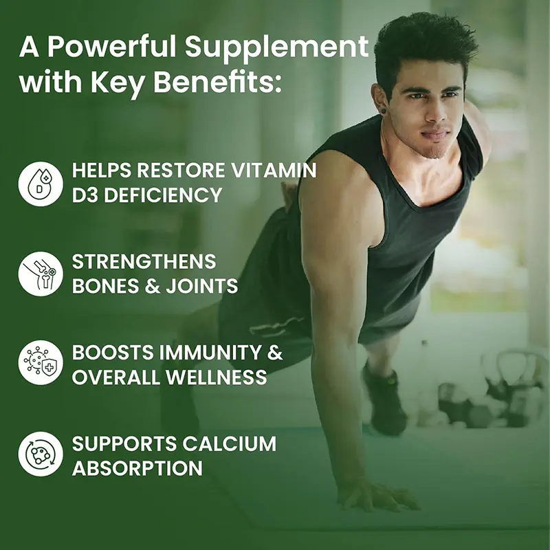 Picture of Vitamin D3 60000 IU Tablets | Orange Flavour - 40 Tablets