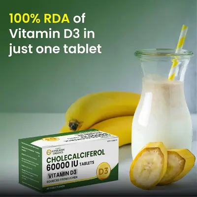 Picture of Vitamin D3 60000 IU Tablets | Orange Flavour - 40 Tablets