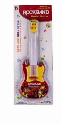 Picture of Guitar Toy: Multicolored, One-Pice Musical Play Toy for Boys, Girls, and Toddlers Learning Electrons-(Chili Red)
