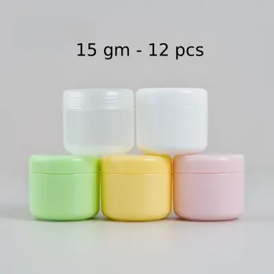 Picture of 15gm Empty plastic cosmetic Jars 12 pcs
