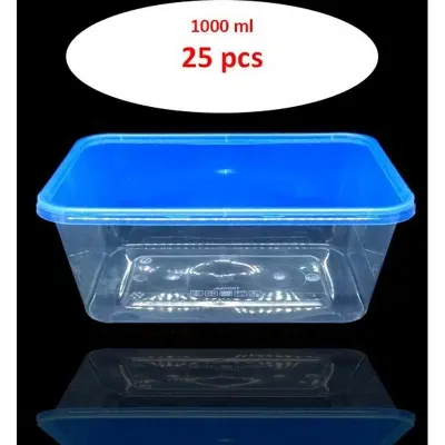 Picture of Premium Transparent Plastic Cream Roll Box with Blue Lid 25 pcs