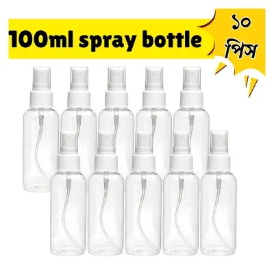 Picture of 100ml Spray bottle Transparent plastic bottle- 10 pcs