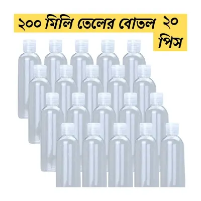 Picture of 200ml Oil Bottle TipTop Cap Transparent Plastic Bottle- 20 pcs