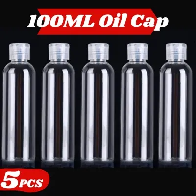 Picture of Plastic Oil Bottle Tiptop Cap 100Ml Transparent- 5pcs