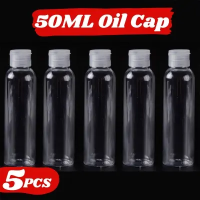 Picture of Plastic Oil Bottle Tiptop Cap 50Ml Transparent- 5 pcs