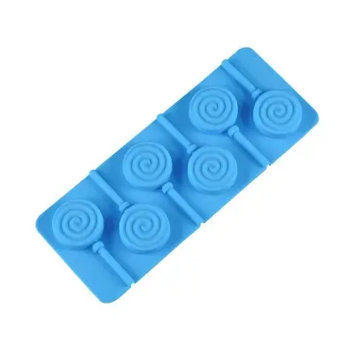 Picture of Lollipop Silicone Mold Lollipop Shape with 6 Cavities Chocolate Molds for Making Lollypop, Chocolate, Bonbons and Fondant DIY
