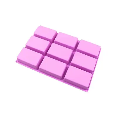 Picture of Minghao DIY Silicone 9-Connected Rectangular Silicone Soap Mold Creative Cold Process Soap Mold Silicone Cake Bread Mold