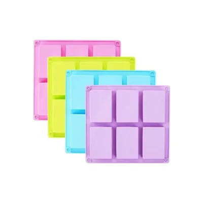 Picture of 6-Connected Rectangular Silicone Cake Mold Silicone Soap Handmade Soap Mold Rectangular 100ml Handmade Soap Mold