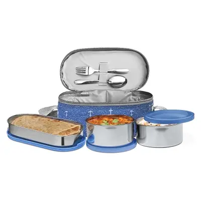 Picture of MILTON Corporate Lunch Stainless Steel Containers Set of 3, Multi colour