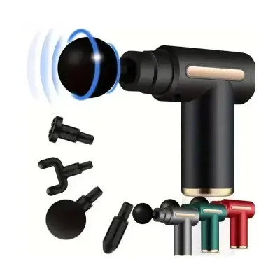 Picture of SL-720 Mini Deep Tissue Therapy Massager Gun – 6 Speed Levels, 4 Interchangeable Heads, Quiet & Portable Muscle Relaxation Tool