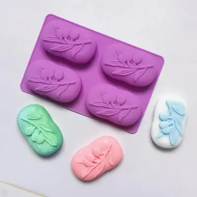 Picture of 4-piece olive tree soap 564 chocolate silicone mold cake pudding dessert mold soap baking utensils