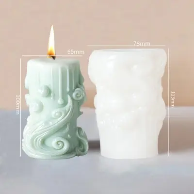 Picture of Candle Silicone Mold DIY Spiral Valentine's Day Abrasives Enlargement Stone Gift