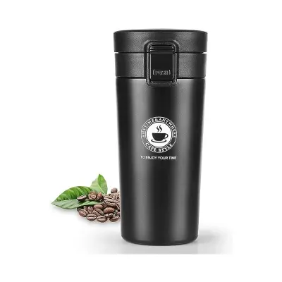 Picture of Vacuum Insulated Stainless Steel Tea Coffee Mug Thermos Flask Travel Mug Tumbler with Flip Lid Mesh Strainer Hot and Cold for Office Backpacking