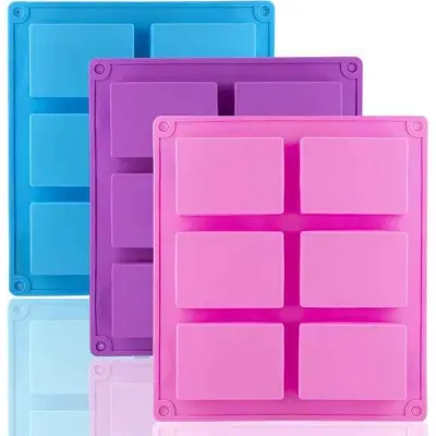 Picture of 6-Connected Rectangular Silicone Cake Mold Silicone Soap Handmade Soap Mold Rectangular 100ml Handmade Soap Mold
