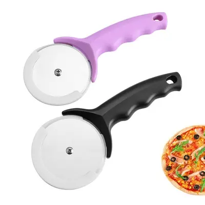 Picture of Pizza wheel knife Pizza knife cake cutter single wheel Pizza hob with protective sleeve baking tool