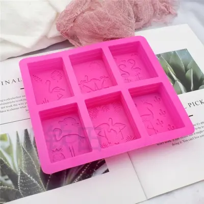 Picture of Qintian Flamingo silicone mold diy handmade soap soft silicone mold baking cake plaster epoxy mold
