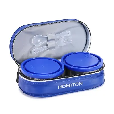 Picture of HOMITON MINI LUNCH BOX BLUE STEEL 2 Containers Lunch Box (750 ml)