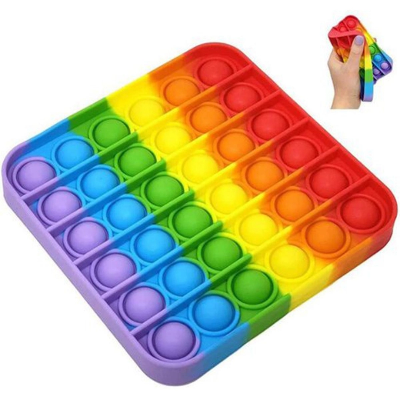 Picture of Rainbow Square Shape Popit Toy Game Fidget Toy - Baby Toys-Multicolor