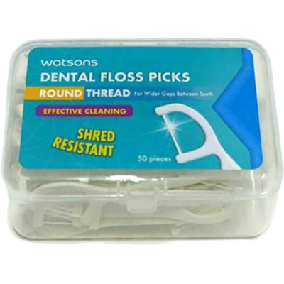 Picture of Watsons Round Thread Dental Floss Picks 50 Pieces