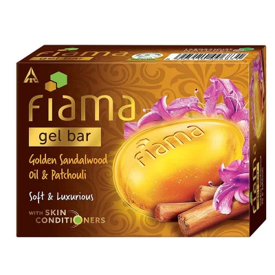 Picture of Fiama Golden Sandalwood Oil & Patchouli Soft & Luxurious Soap Gel Bar 125gm