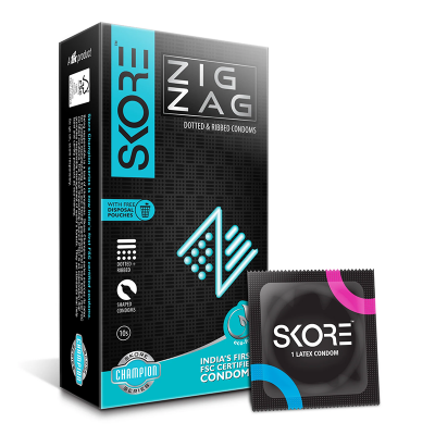Picture of Skore ZigZag Dotted & Ribbed Condoms 10's Pack