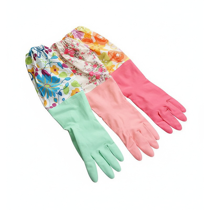 Picture of High Quality Multicolor Silicone Kitchen Hand Gloves for Dish Washing - 1 Pair - Multicolor