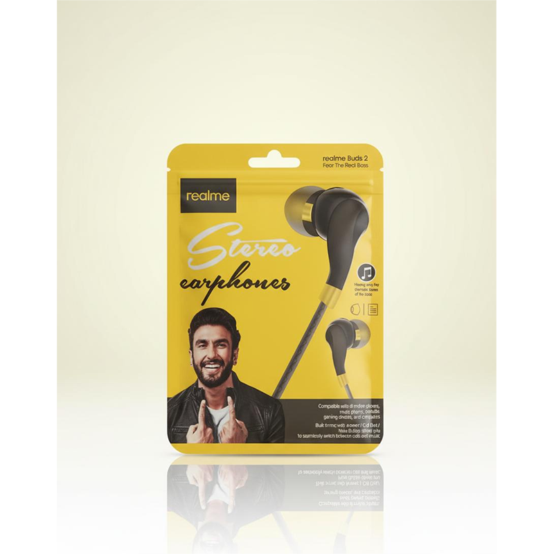Picture of Realme Stereo Earphone High Definition Sound Quality - Headphone - Black