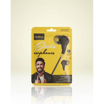 Picture of Realme Stereo Earphone High Definition Sound Quality - Headphone - Black