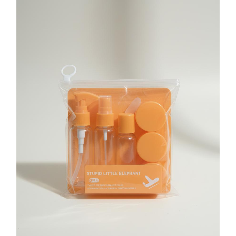 Picture of Refillable Cosmetic Container Kit Travel Bottle Set – 8 Piece (Orange) - Orange