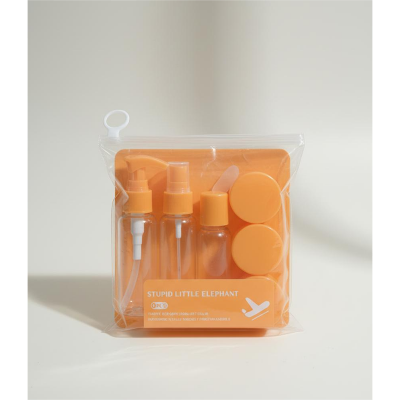 Picture of Refillable Cosmetic Container Kit Travel Bottle Set – 8 Piece (Orange) - Orange