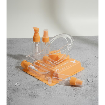Picture of Refillable Cosmetic Container Kit Travel Bottle Set – 8 Piece (Orange) - Orange