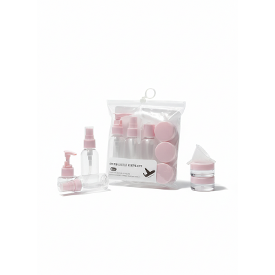 Picture of Refillable Cosmetic Container Kit Travel Bottle Set – 8 Piece (Pink) - Pink