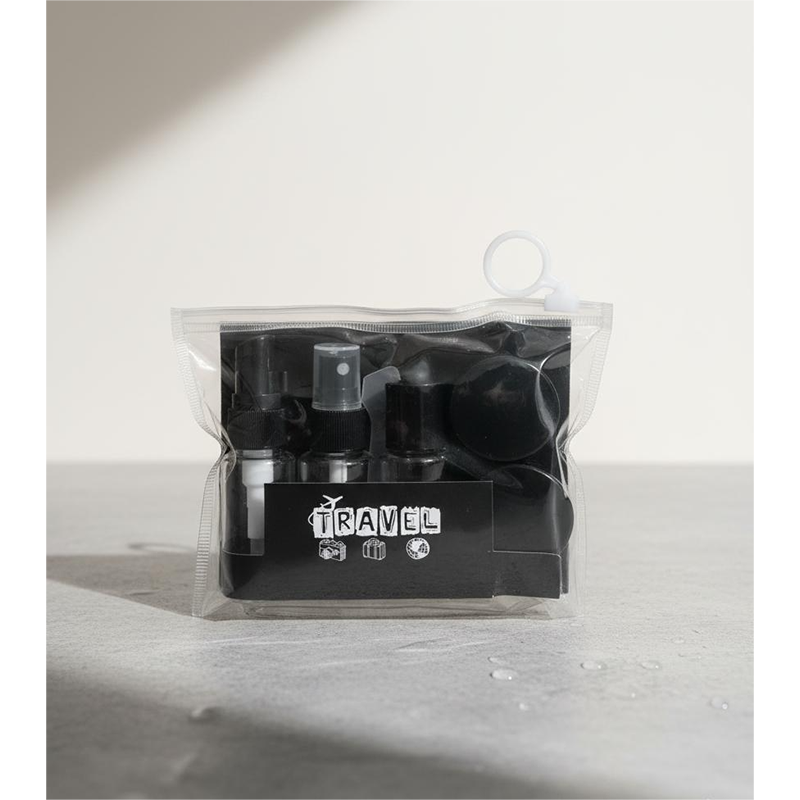 Picture of Refillable Cosmetic Container Kit Travel Bottle Set –6 Piece (Black) - Black