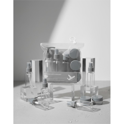 Picture of Refillable Cosmetic Container Kit Travel Bottle Set –8 Piece (Ash) - Grey