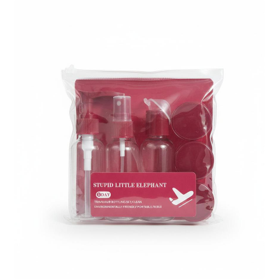 Picture of Refillable Cosmetic Container Kit Travel Bottle Set –8 Piece (Maroon) - Maroon