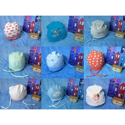 Picture of Spring Autumn Cotton Baby Beanie Hats Cartoon Print Newborn Hat Elastic Toddler Infant Cap For Girls Boys Children Photo Props-Multicolor