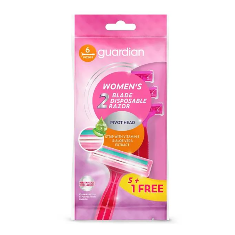 Picture of Guardian Women'S 2-Blade Disposable Razor 5+1 pcs - Pink