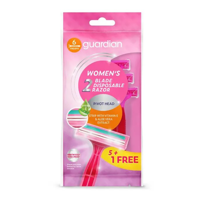 Picture of Guardian Women'S 2-Blade Disposable Razor 5+1 pcs - Pink