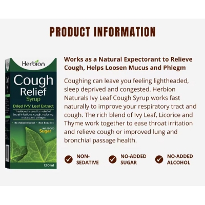 Picture of Herbion Cough Relief Syrup with Dried Ivy Leaf Extract - 120ml