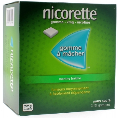 Picture of Nicorette Gum 2mg Fresh Mint taste without sugar by 210 pcs