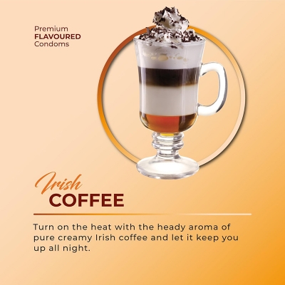 Picture of Skore Irish coffee Flavored with Extra Lubrication Condom - 10 pcs Pack