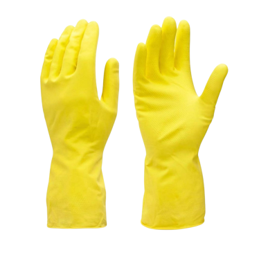 Picture of Rubber Safety Hand Gloves Kitchen & Multiple Use ( Yellow)- 1 Pair - Yellow