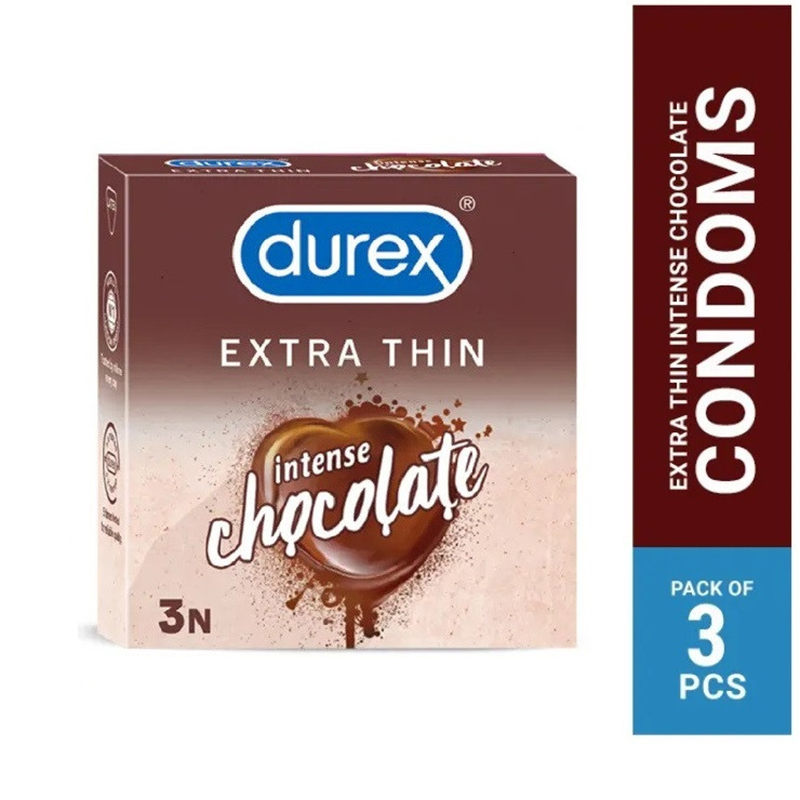 Picture of Durex Extra Thin Intense Chocolate Condom -3 pcs - Chocolate