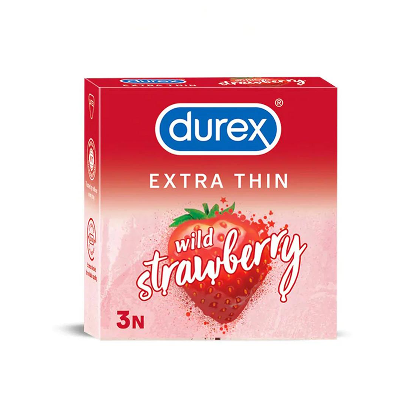 Picture of Durex Extra Thin wild Strawberry Condom-3pcs