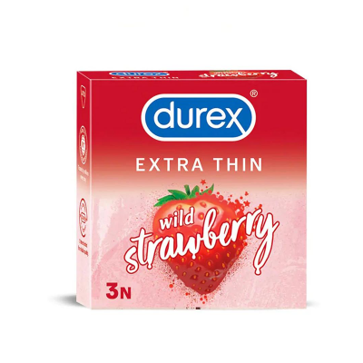 Picture of Durex Extra Thin wild Strawberry Condom-3pcs