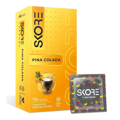 Picture of Skore Pina Colada Flavored with Extra Lubrication Condom - 10pcs Pack