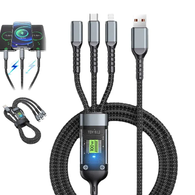 Picture of Moxx MDC-3C 3 in 1 120 Watt 100 mm Fast Charging cable